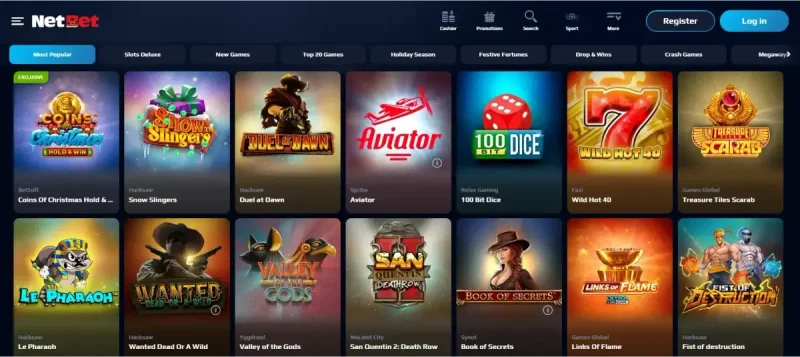 Netbet Casino game selection